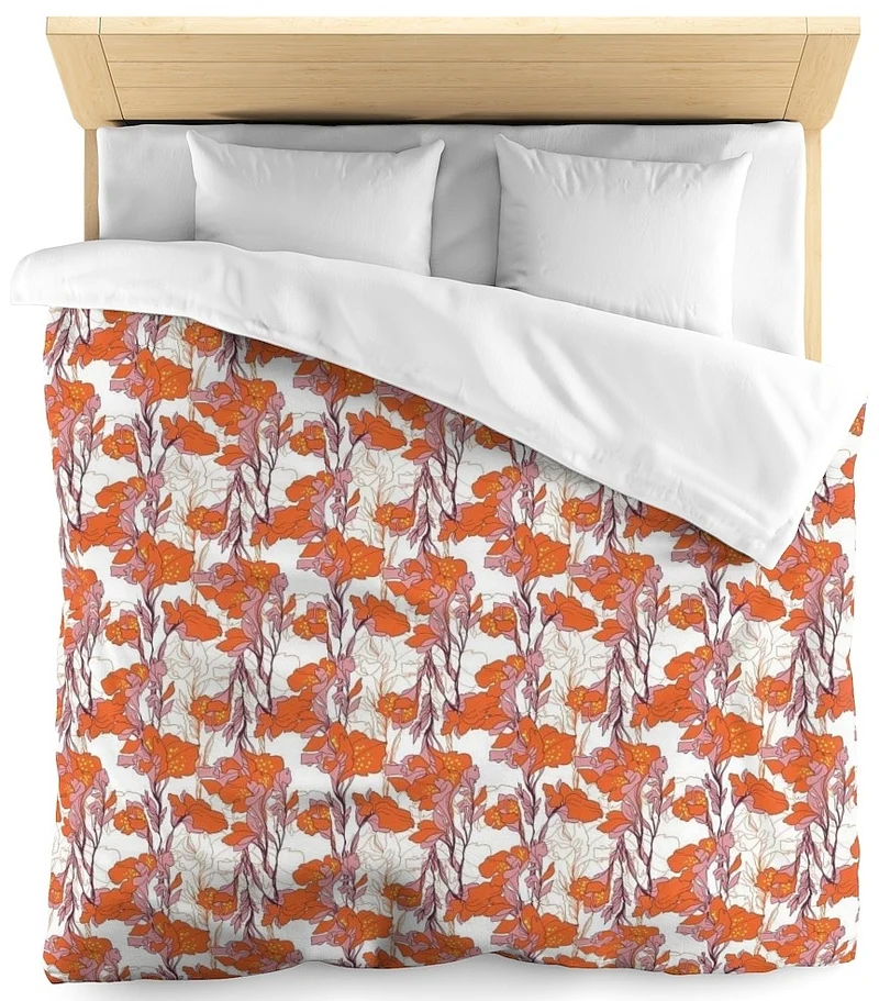 Tissu ameublement mètre fleur lys orange Blummen Rido Blumen muster Vorhang stoff