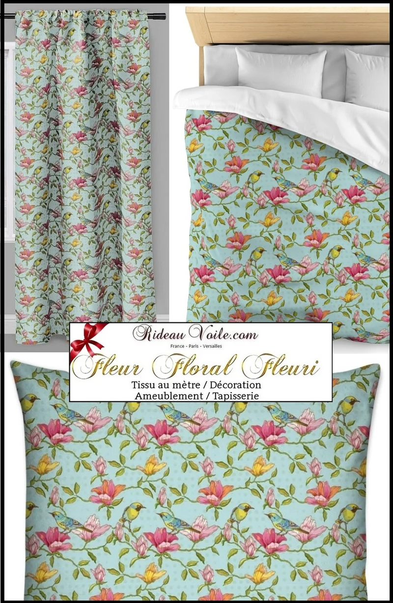 Tissu ameublement mètre motif fleurs rideau couette coussin Kukkakuvio verhokangas