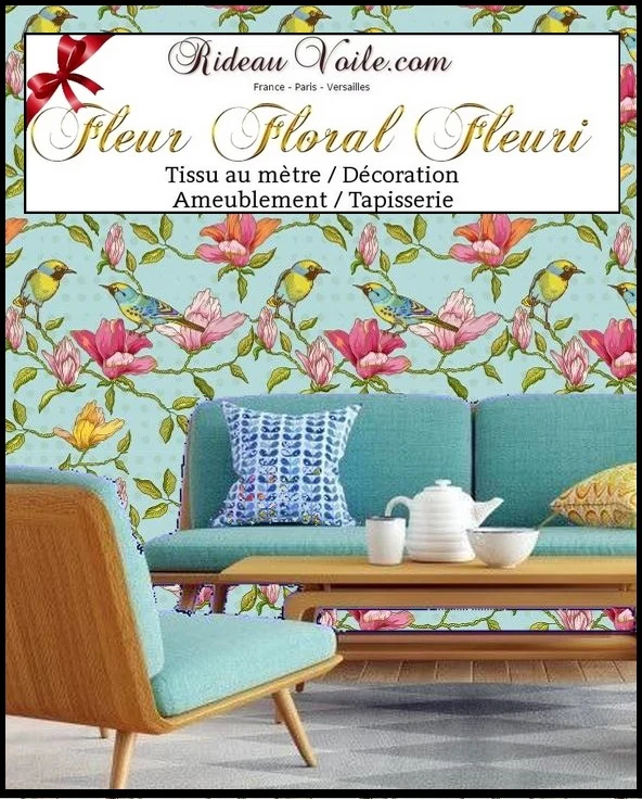 Tissu ameublement mètre motif fleurs rideau couette coussin Kukkakuvio verhokangas