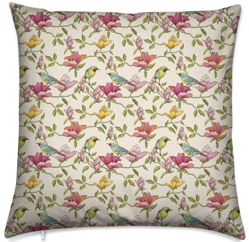 Tissu fleurs oiseaux mètre rideau couette Kukkakuvio verhokangas Tessuto tende fiori