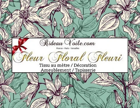 Tissu ameublement mètre ignifugé occultant tapisserie motif imprimé fleurs rideau voilage