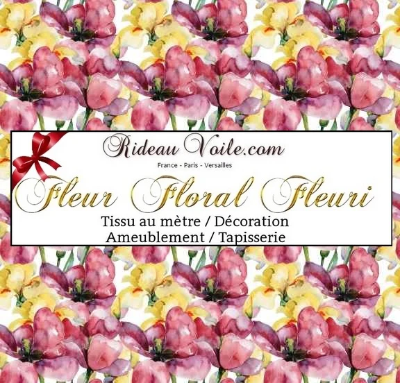 Tissu ameublement mètre motif imprimé fleurs rideau Upholstery fabric meter flower