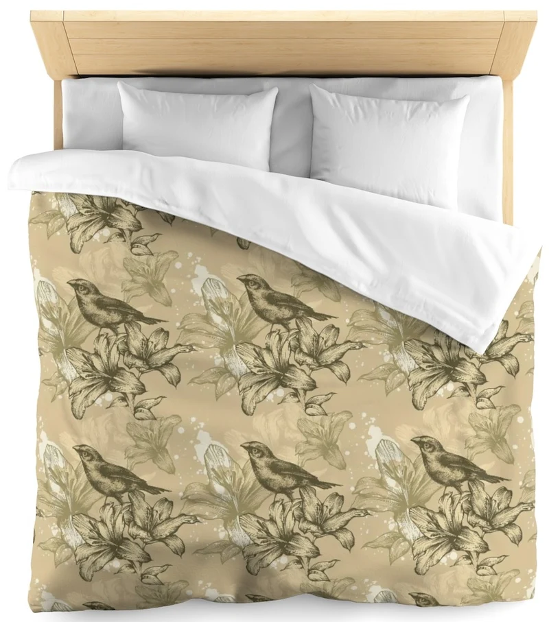 Tissu ameublement mètre motif fleur de lys oiseaux Toile de Jouy rideau couette
