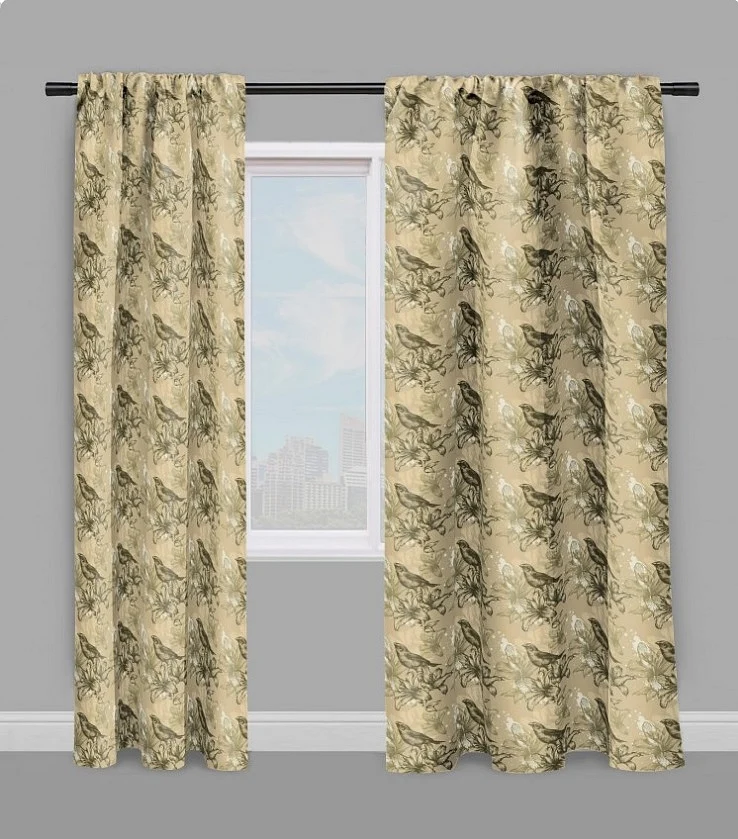 Tissu toile ameublement mètre fleur de lys oiseaux couette rideau tapisserie siège