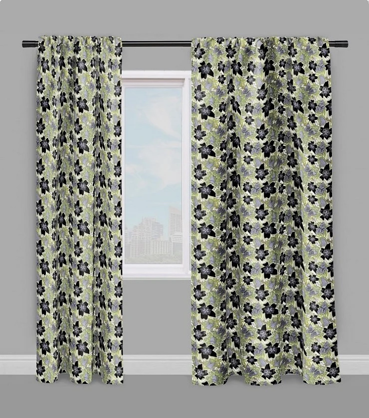 Tissu au mètre motif fleur oiseaux rideau coussin couette siège