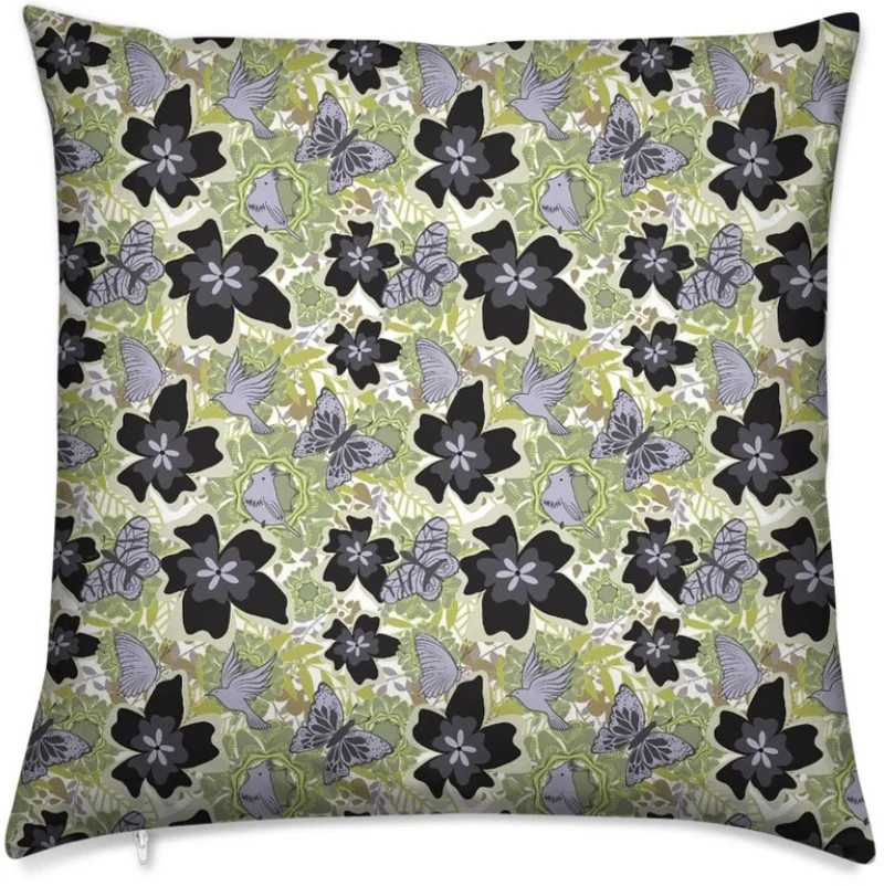 Tissu au mètre motif fleur oiseaux rideau coussin couette siège