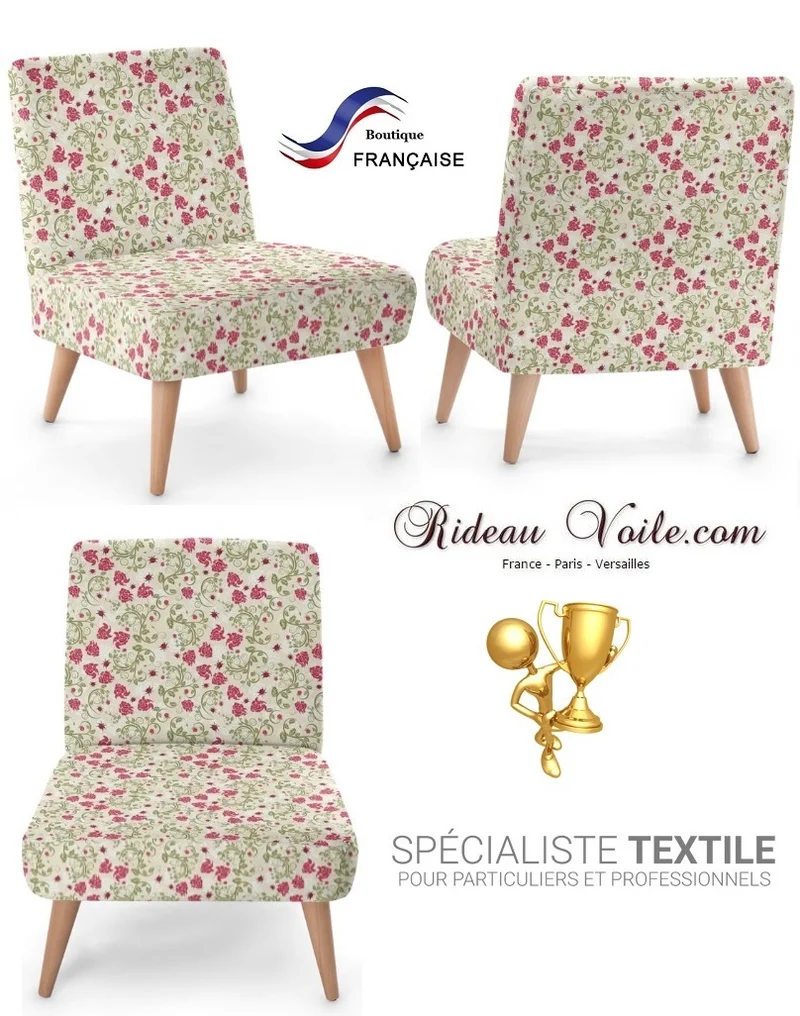 Boutique tissu ameublement mètre motif oiseau fleur imprimés rideau coussin couette