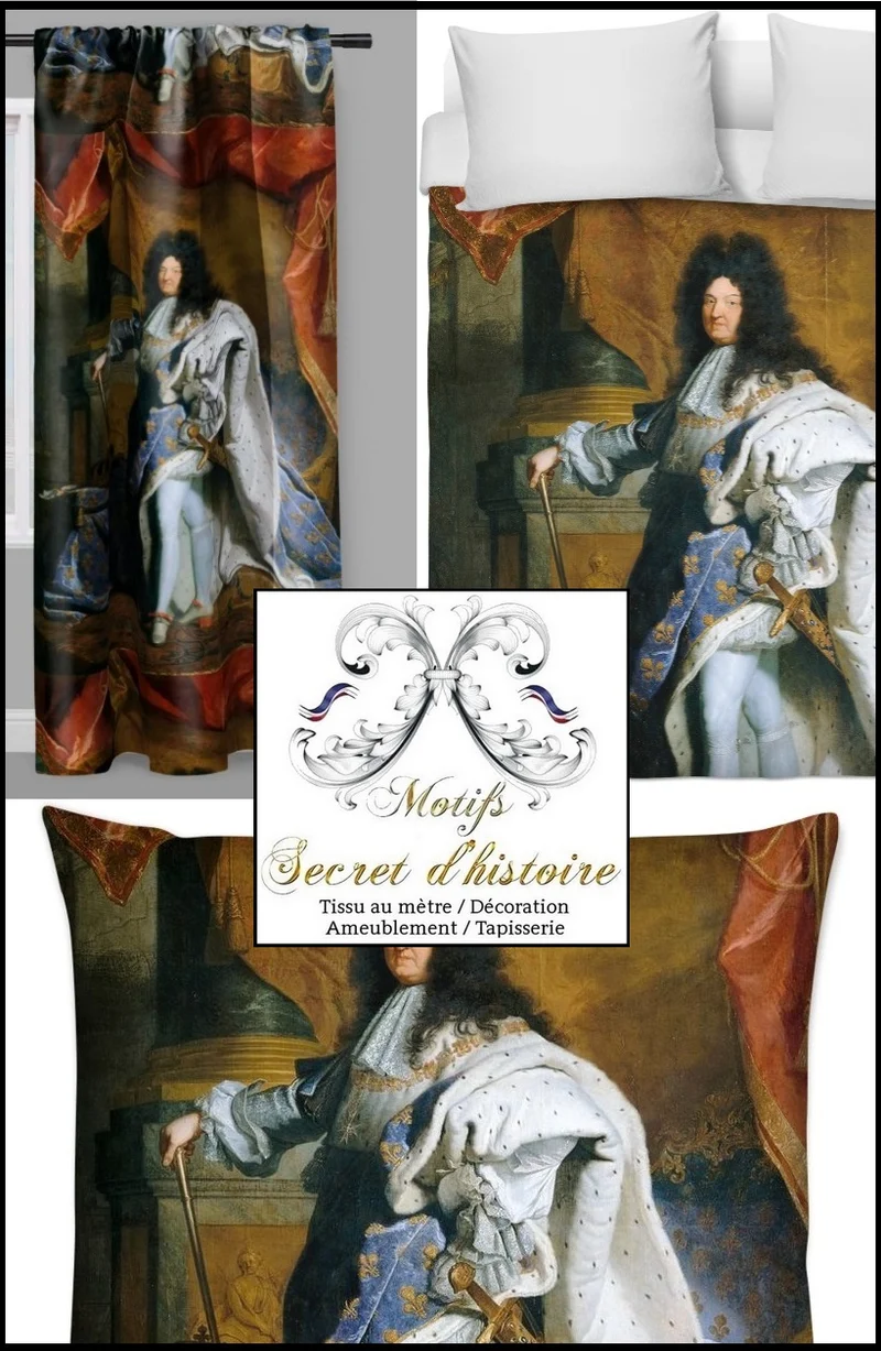 Tissu ameublement imprimé voilage rideau hyacinthe rigaud Louis XIV costume de sacre