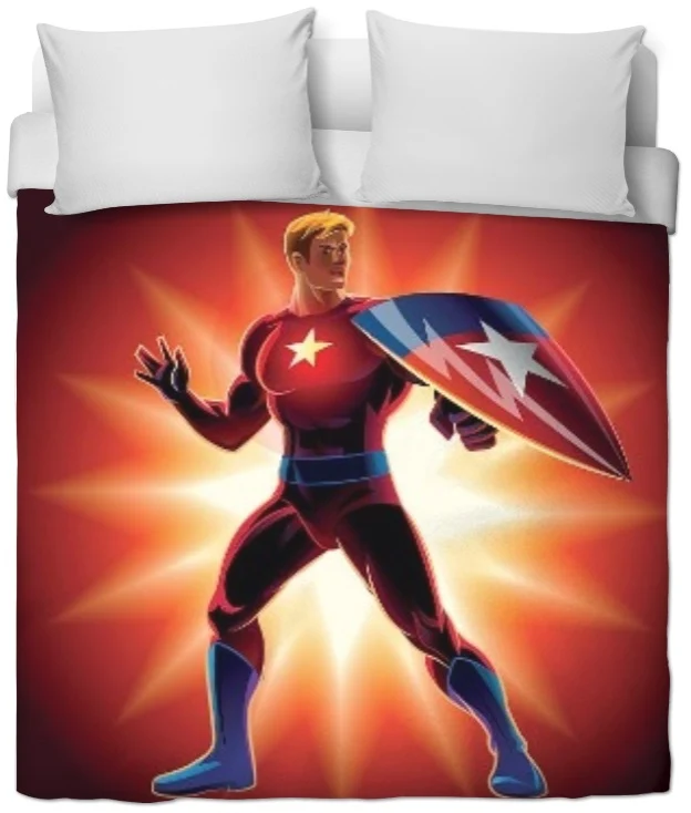 Tissu au mètre imprimé Super Héro Américain motif sur rideau coussin couette