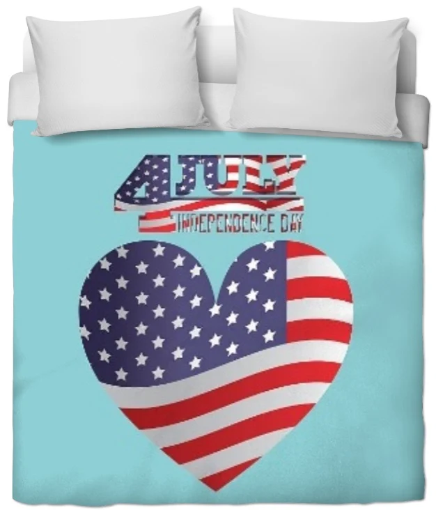 Tissu au mètre imprimé Love Amérique cœur Drapeau USA