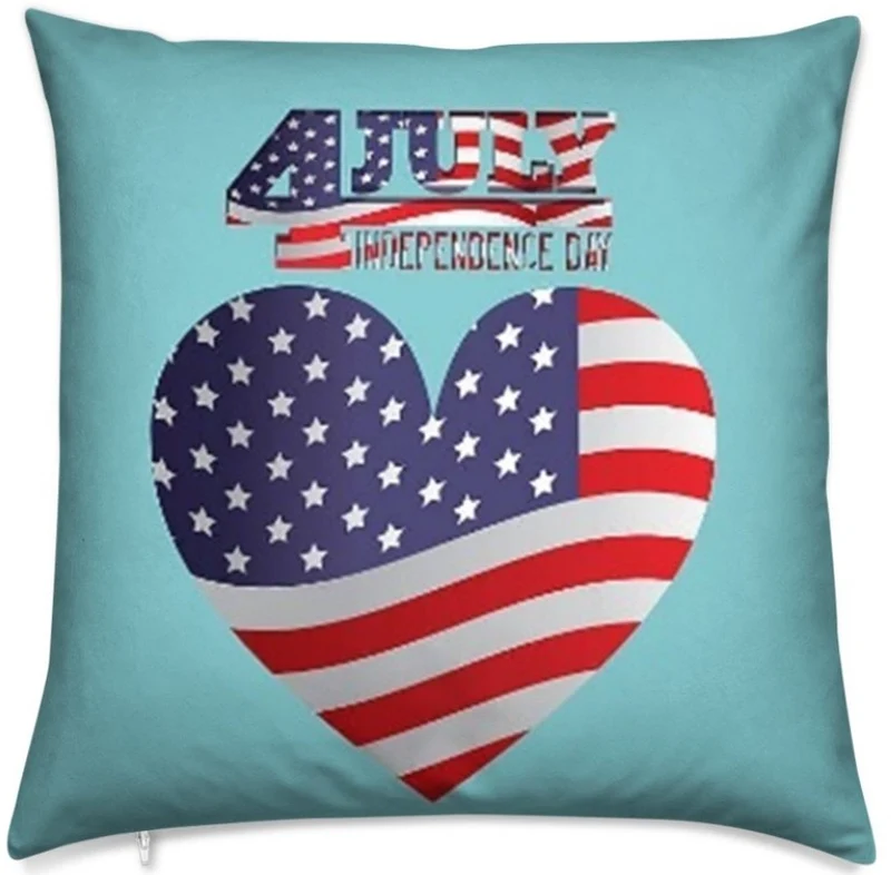 Tissu au mètre imprimé Love Amérique cœur Drapeau USA