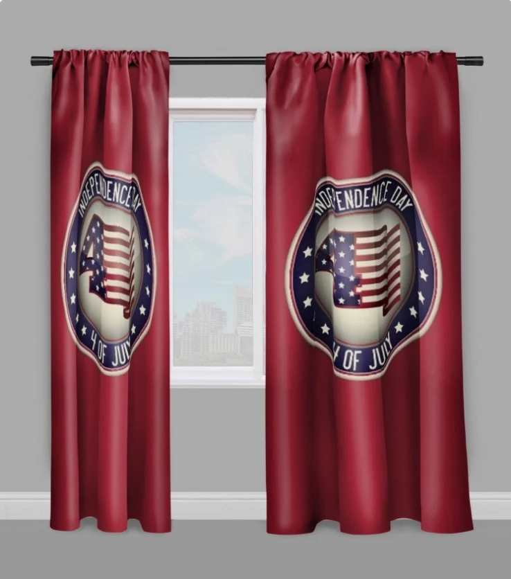 Tissu au mètre drapeau motif USA rideau coussin couette bleu rouge