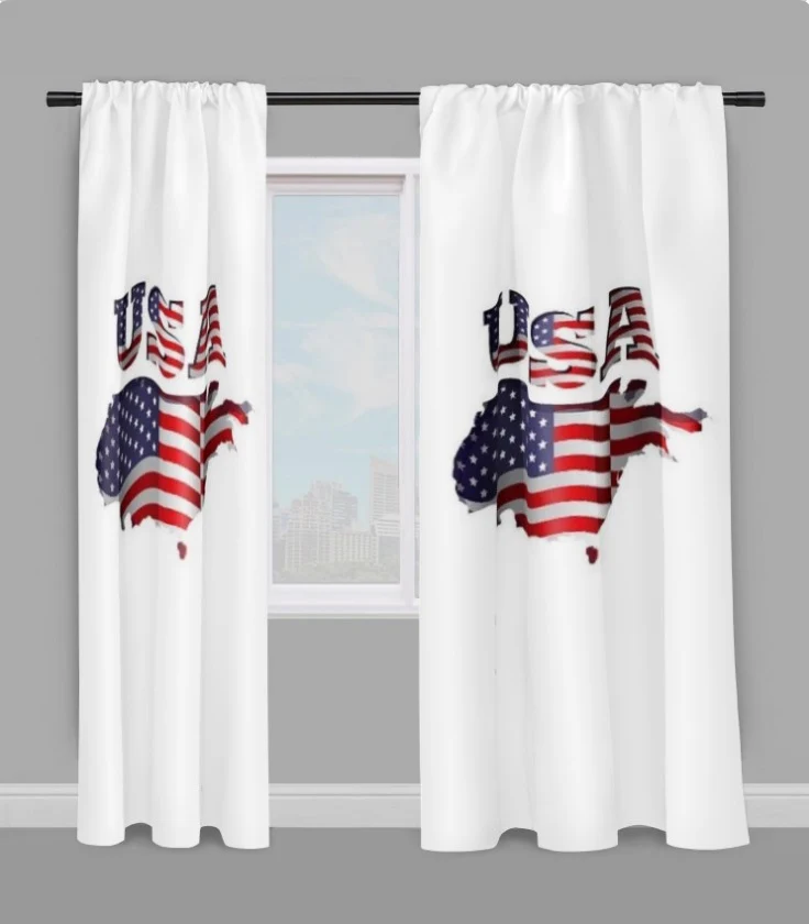 Tissu au mètre carte drapeau motif USA rideau coussin couette Etats Unis d'Amérique