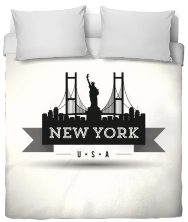 Tissu au mètre motif USA rideau couette New York City Statue de la Liberté