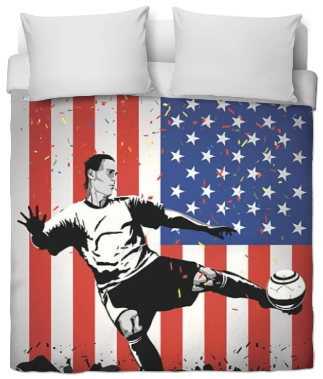 Tissu au mètre motif Foot USA ballon drapeau Américain Football rideau coussin couette