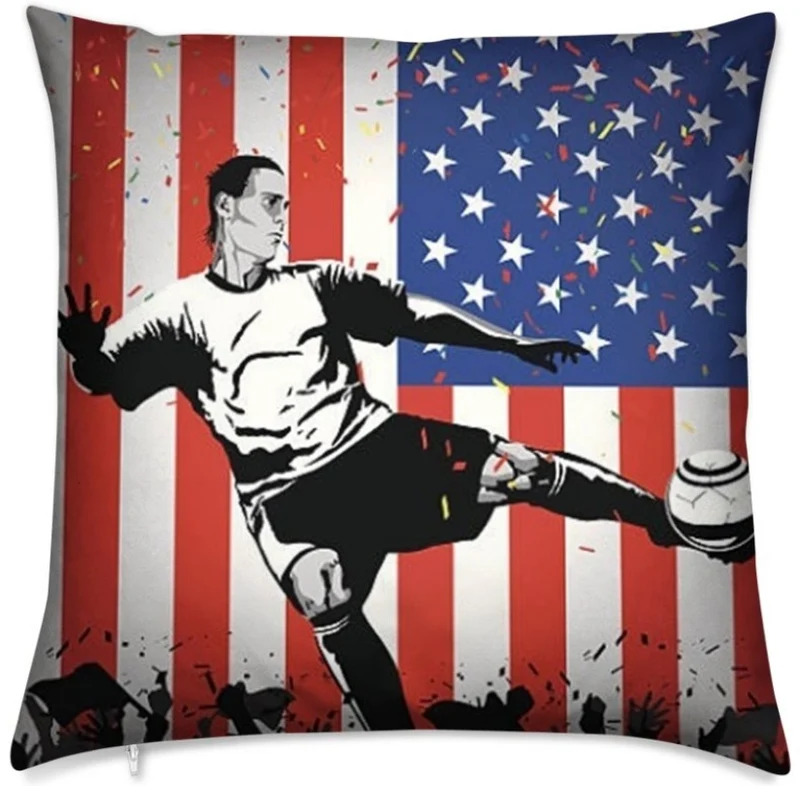 Tissu au mètre motif Foot USA ballon drapeau Américain Football rideau coussin couette
