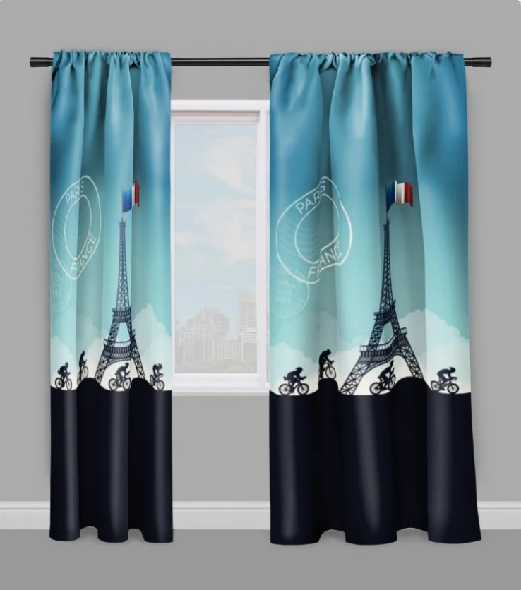 Equipe Tour de France cycliste vélo tissu au mètre motif déco rideau voilage couette