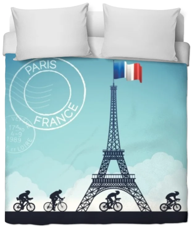 Equipe Tour de France cycliste vélo tissu au mètre motif déco rideau voilage couette
