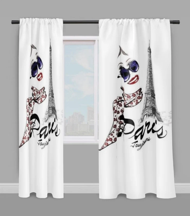 Tissu au mètre motif imprimé Tour-Eiffel Paris femme déco Parisienne foulard de luxe