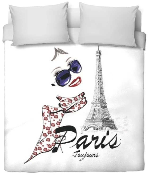 Tissu au mètre motif imprimé Tour-Eiffel Paris femme déco Parisienne foulard de luxe