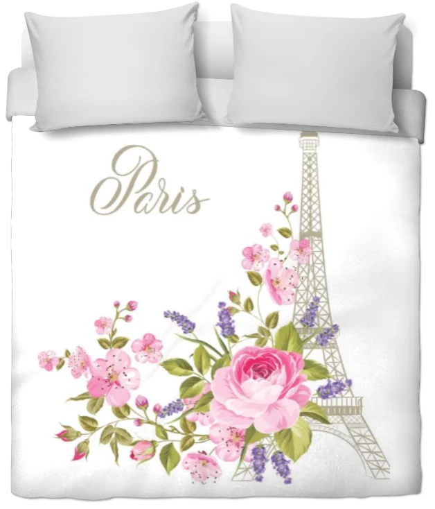 Tour-Eiffel Paris monument rideau couette voilage tissu au mètre motif imprimé fleurs