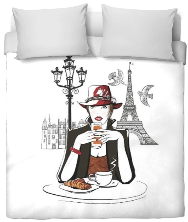 Tissu ameublement au mètre motif imprimé déco création Parisienne café Paris France