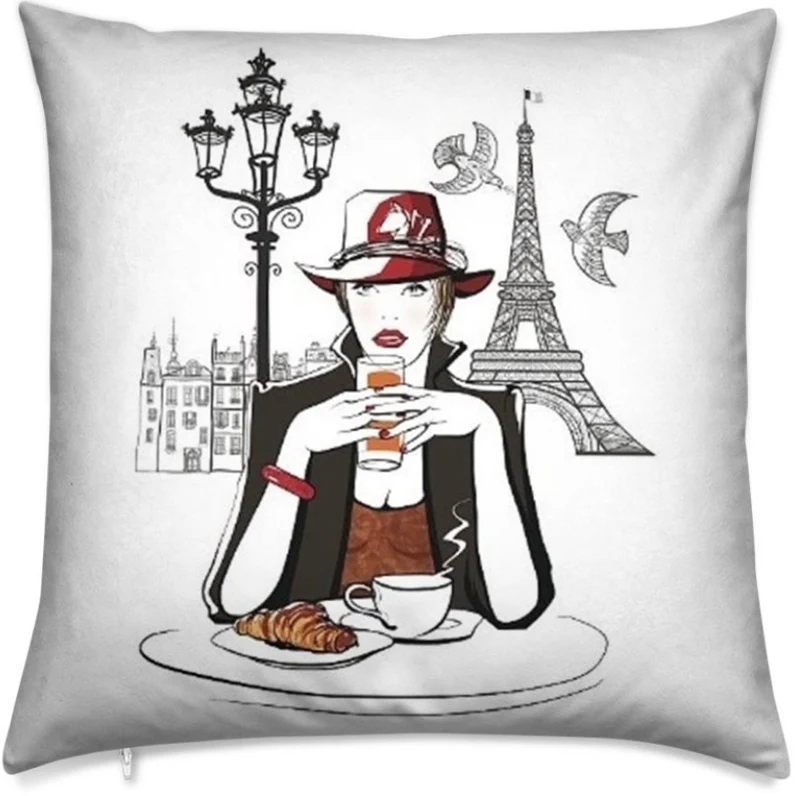 Tissu ameublement au mètre motif imprimé déco création Parisienne café Paris France