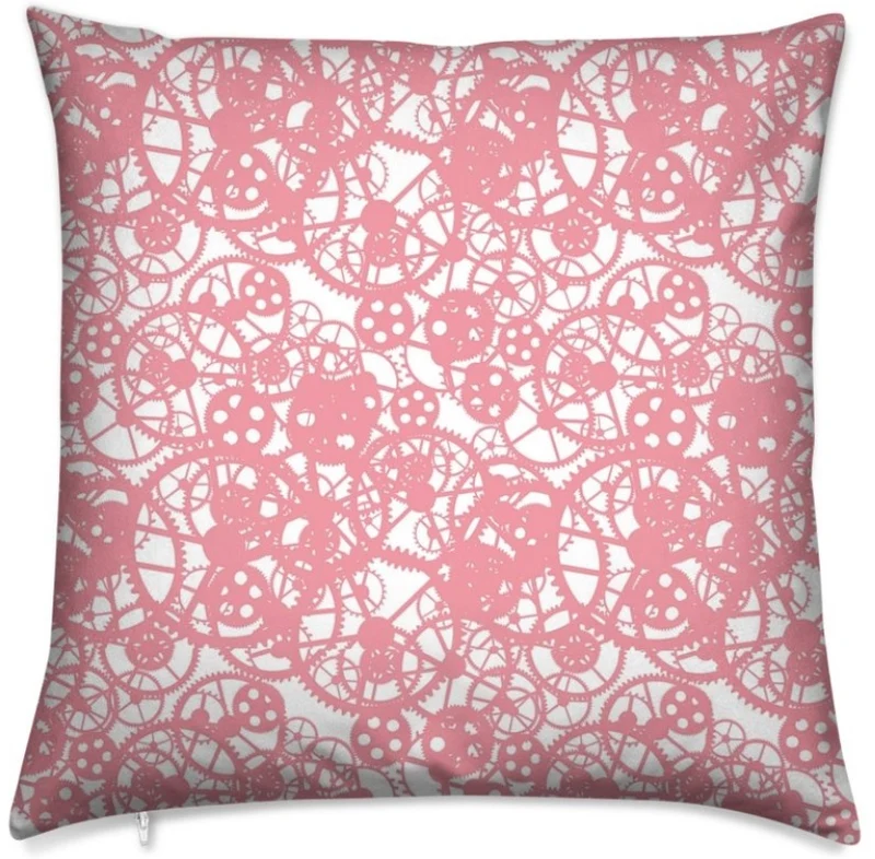 Steampunk métal Tissu au mètre motif rose mécanique rideau coussin couette voilage
