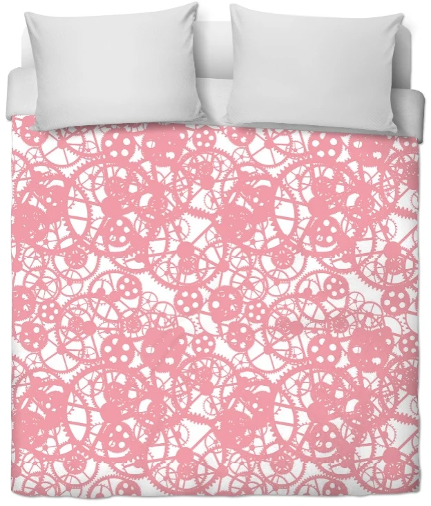 Steampunk métal Tissu au mètre motif rose mécanique rideau coussin couette voilage