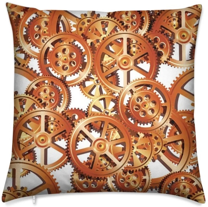 Tissu au mètre motif Steampunk horloge métal rouage mécanique rideau couette