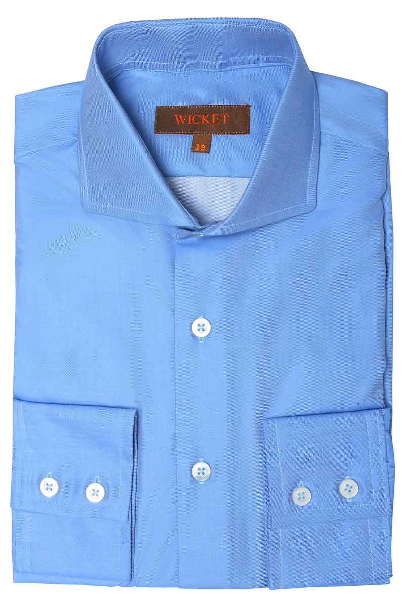 La Twill de Coton Bleu Uni