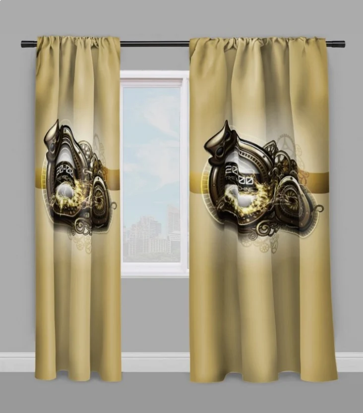 Tissu au mètre motif Art Steampunk spacio-temporel rideau coussin couette