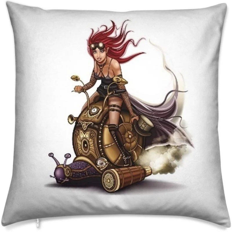 Tissu au mètre motif imprimé Art Steampunk femme rideau coussin couette