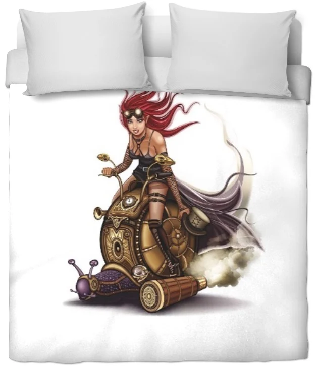 Tissu au mètre motif imprimé Art Steampunk femme rideau coussin couette