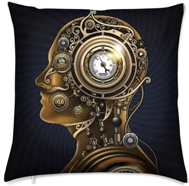 Tissu au mètre motif steampunk Art avant-garde futuriste fiction rideau coussin couette
