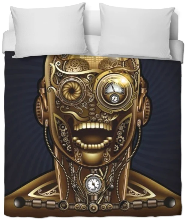 Tissu au mètre motif steampunk Art avant-garde futuriste rideau coussin couette