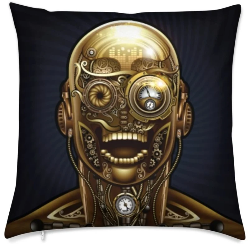 Tissu au mètre motif steampunk Art avant-garde futuriste rideau coussin couette