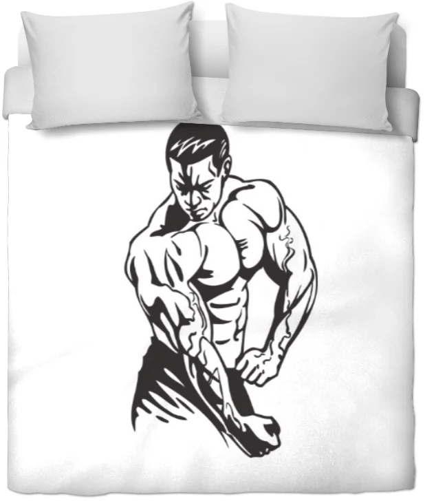 Tissu au mètre motif sport musculation bodybuilding art martiaux rideau couette