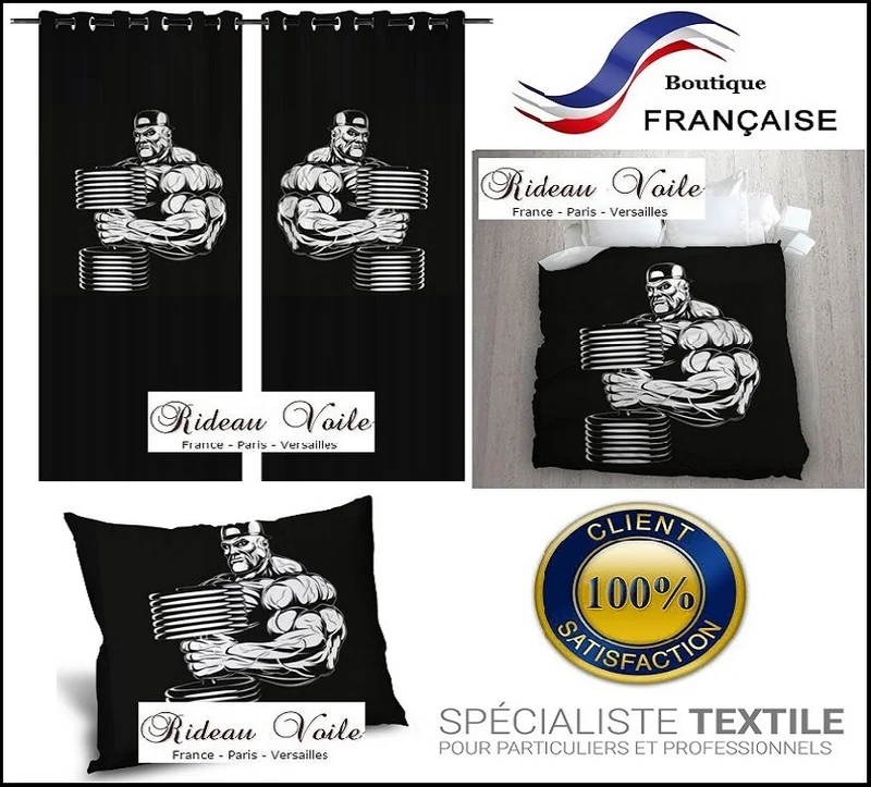 Tissus mètre motif corps homme sport musculation bodybuilding rideau coussin couette