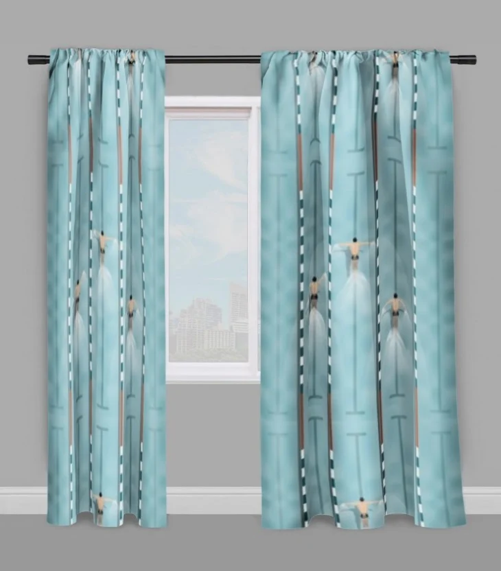 Tissu au mètre motif imprimé sport rideau coussin couette natation nageur compétition