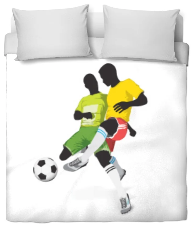 Tissu au mètre motif imprimé Football ballon footballeur sport rideau couette voilage
