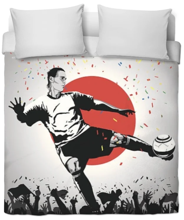 Tissu au mètre motif équipe Japon ballon drapeau Football Japonais rideau couette