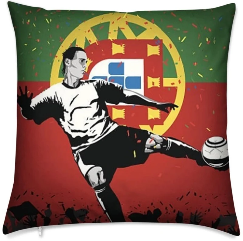 Tissu au mètre motif sport Foot ballon drapeau Football Portugal rideau couette