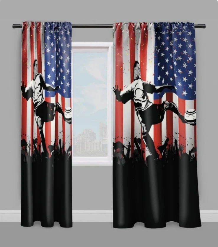 Tissu au mètre motif imprimé Foot USA ballon Américain Football rideau couette