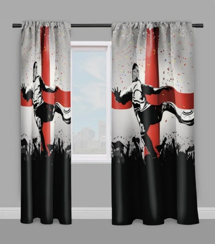 Tissu ameublement mètre motif sport Foot Angleterre ballon Football rideau couette