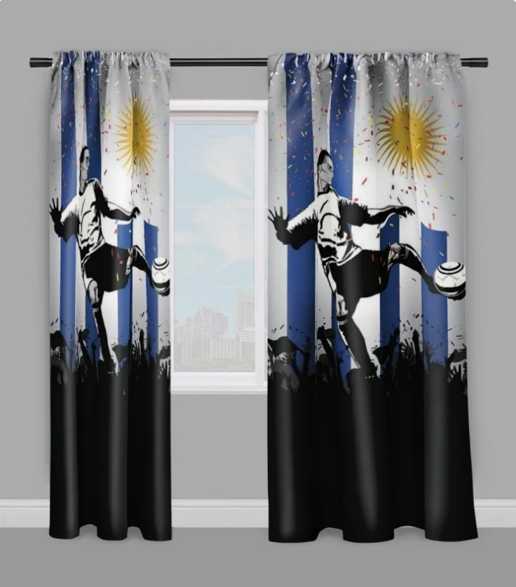 Tissu au mètre motif imprimé Foot Uruguay drapeau Football rideau couette