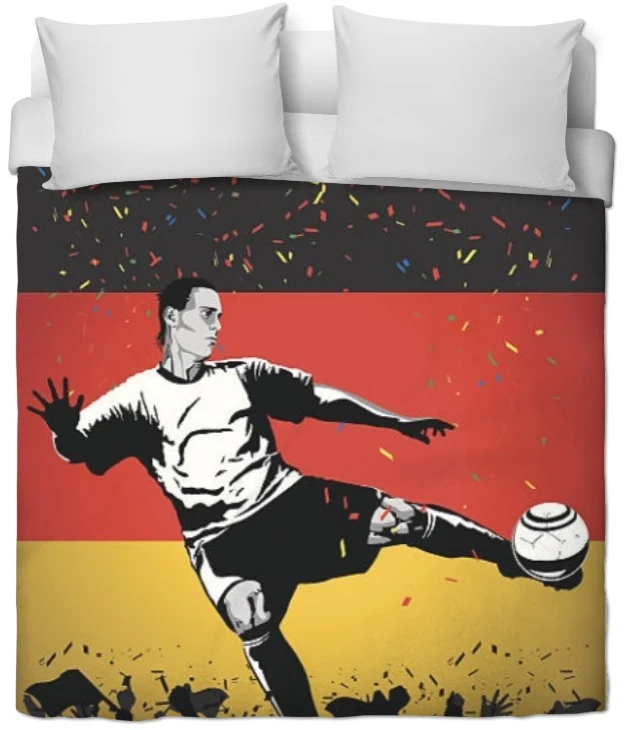 Tissu au mètre motif imprimé Foot Allemagne ballon drapeau Football rideau couette
