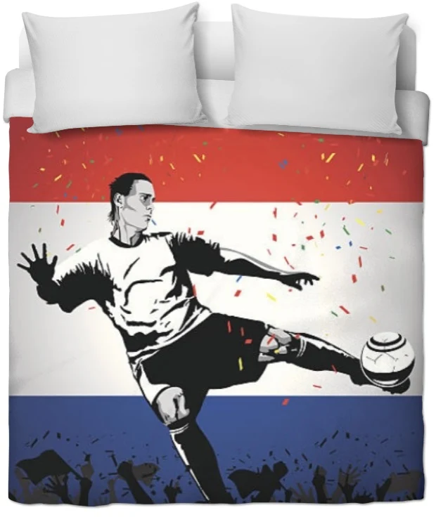 Tissu au mètre motif imprimé sport Foot Pays-Bas ballon Football rideau couette