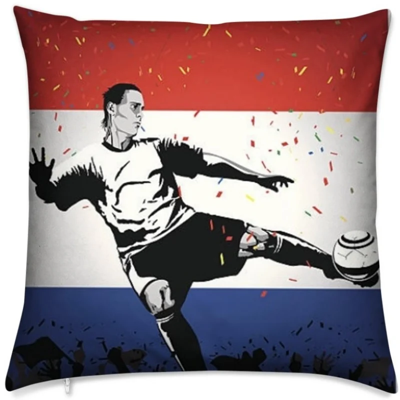 Tissu au mètre motif imprimé sport Foot Pays-Bas ballon Football rideau couette