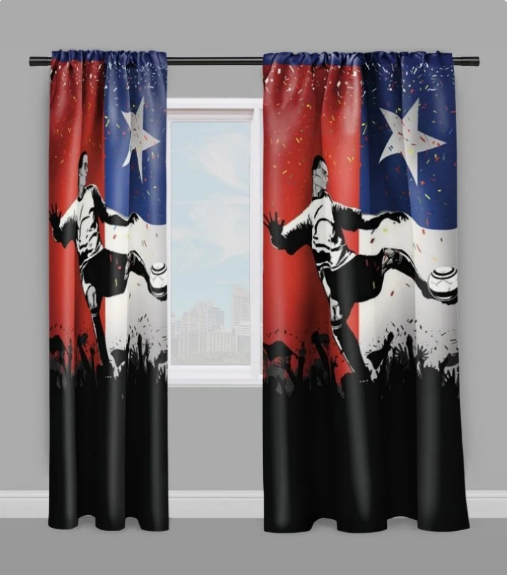 Tissu au mètre motif imprimé sport Foot ballon drapeau Football Chili rideau couette